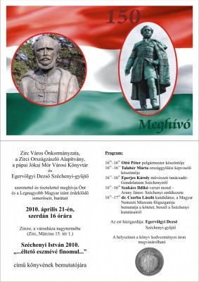 Egervölgyi Dezső könyvbemutatójának meghívója