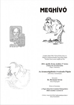 Az áramszolgáltatás évszázada pápn c. könyv borítója